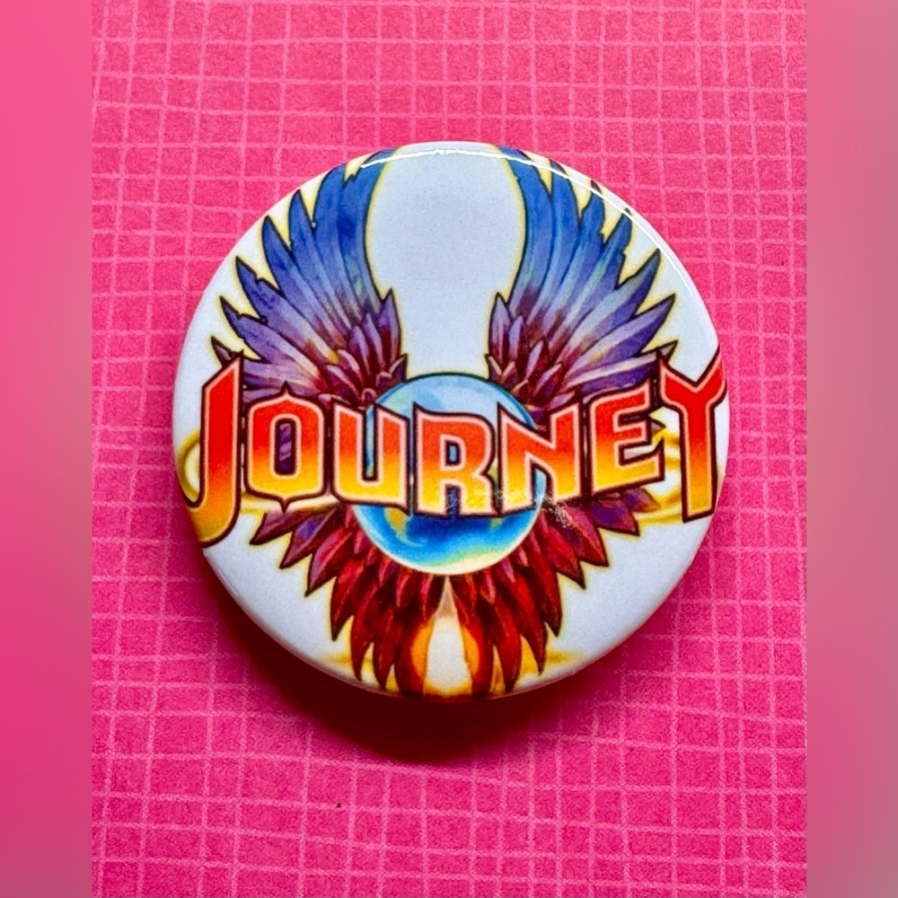 New Journey Classic Rock Band Music Group Retro Style Button Pin - 1.75” - Picture 2 of 4